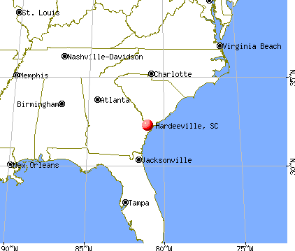 Hardeeville, South Carolina map