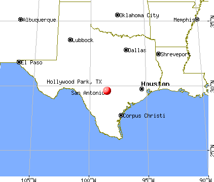 Hollywood Park, Texas map