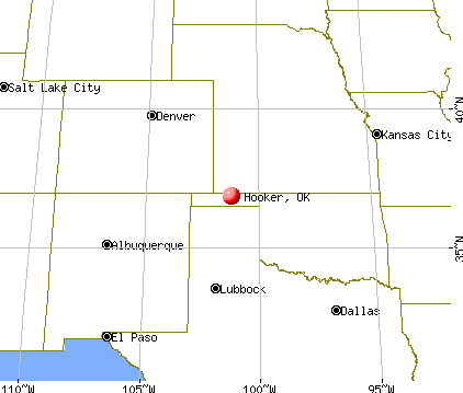 Hooker, Oklahoma map