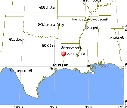 Zwolle, Louisiana map
