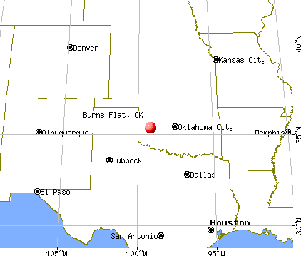 Burns Flat, Oklahoma map