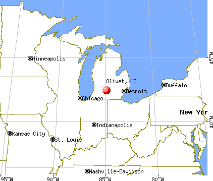 Olivet, Michigan map