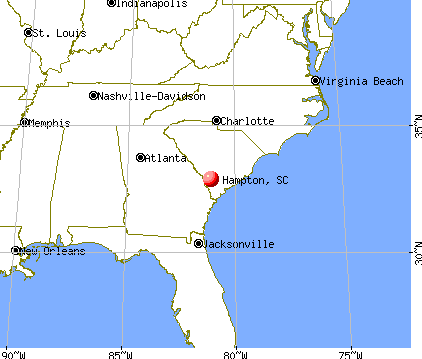 Hampton, South Carolina map