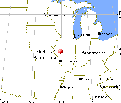 Virginia, Illinois map