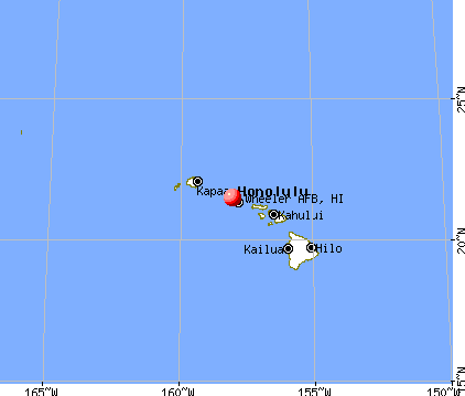 Wheeler AFB, Hawaii map