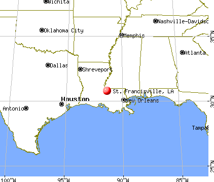 St. Francisville, Louisiana map