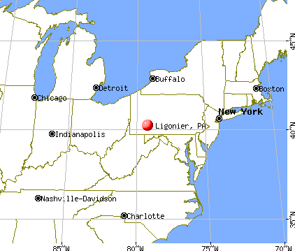 Ligonier, Pennsylvania map
