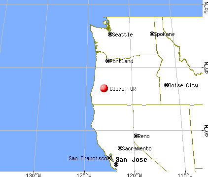 Glide, Oregon map