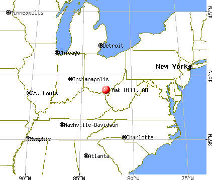 Oak Hill, Ohio map