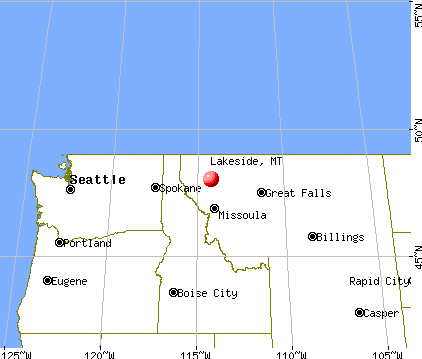 Lakeside, Montana map