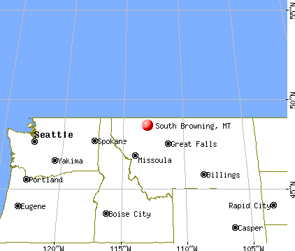South Browning, Montana map