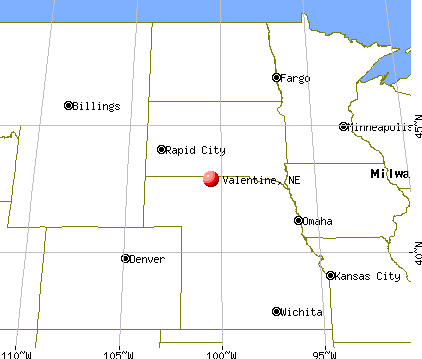 Valentine, Nebraska map