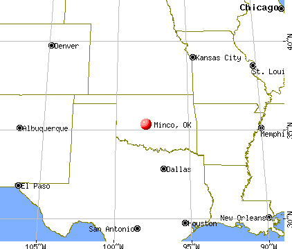 Minco, Oklahoma map