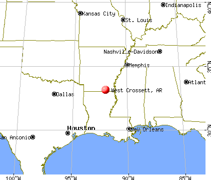 West Crossett, Arkansas map