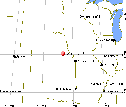 Wymore, Nebraska map