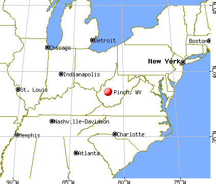 Pinch, West Virginia map