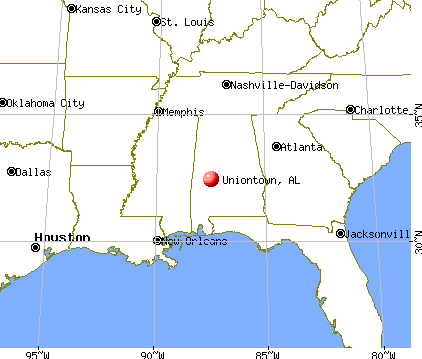 Uniontown, Alabama map
