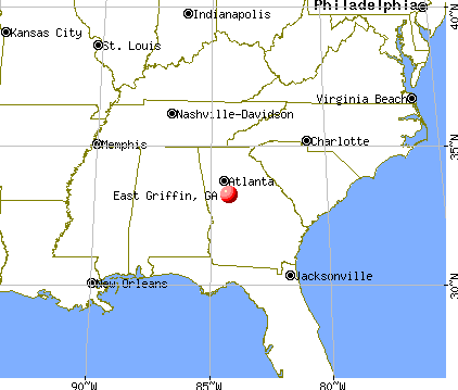 East Griffin, Georgia map