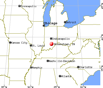 Brownstown, Indiana map