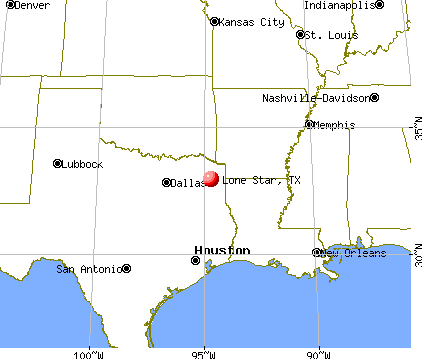 Lone Star, Texas map