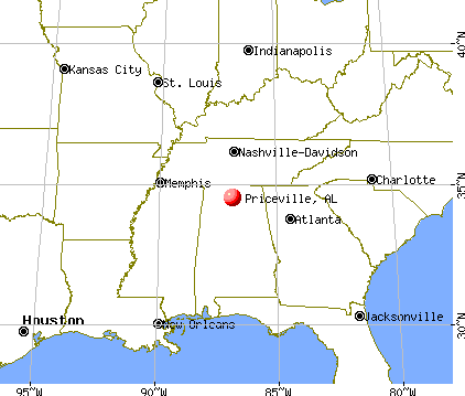 Priceville, Alabama map