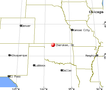 Cherokee, Oklahoma map