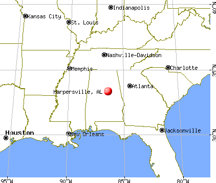 Harpersville, Alabama map