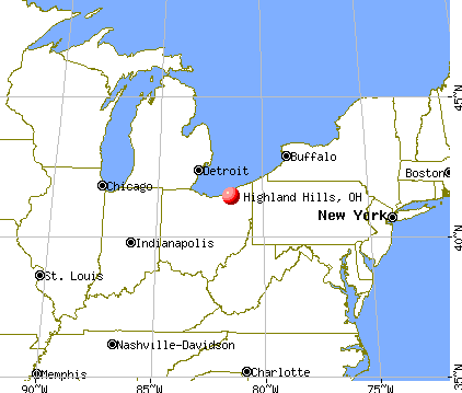 Highland Hills, Ohio map