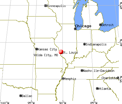Velda City, Missouri map