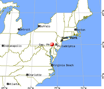 Gap, Pennsylvania map