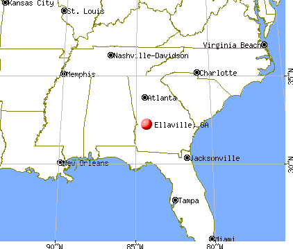 Ellaville, Georgia map