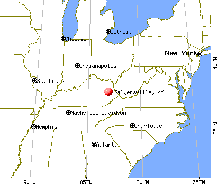 Salyersville, Kentucky map