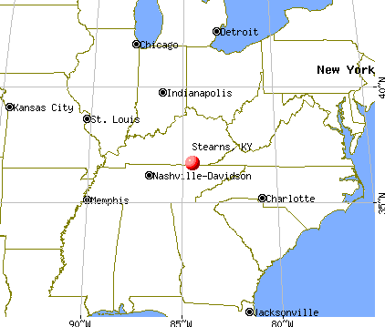 Stearns, Kentucky map