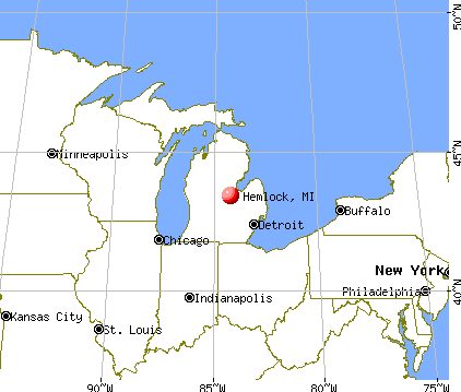 Hemlock, Michigan map