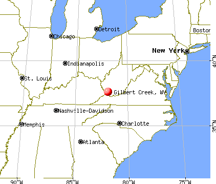 Gilbert Creek, West Virginia map