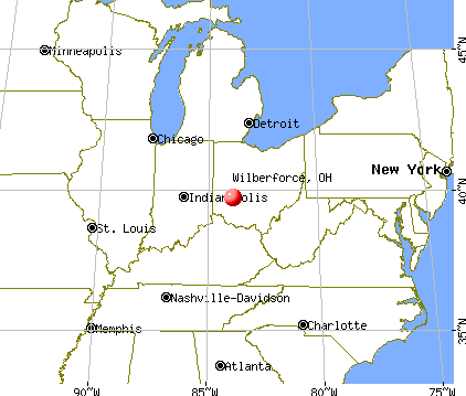 Wilberforce, Ohio map
