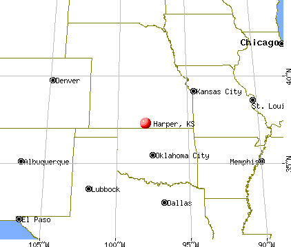 Harper, Kansas map