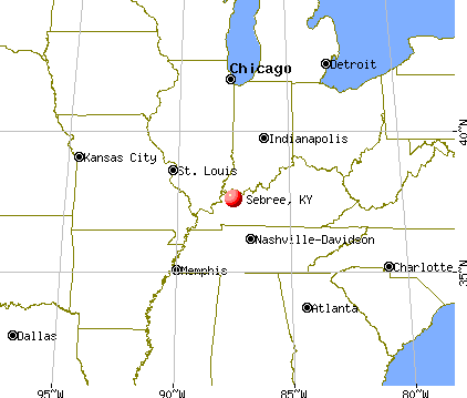 Sebree, Kentucky map