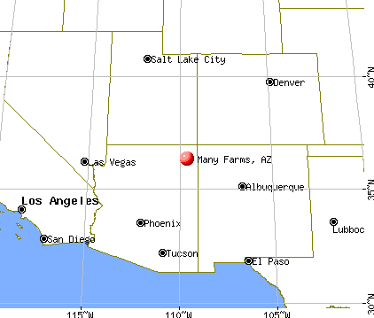 Many Farms, Arizona map