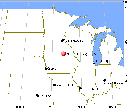 Nora Springs, Iowa map