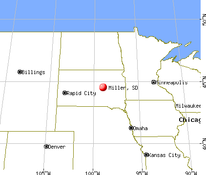 Miller, South Dakota map