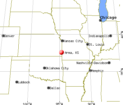 Arma, Kansas map