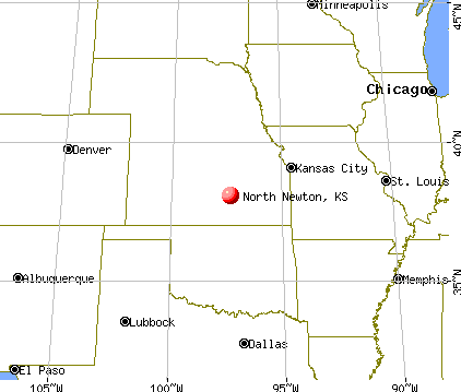 North Newton, Kansas map