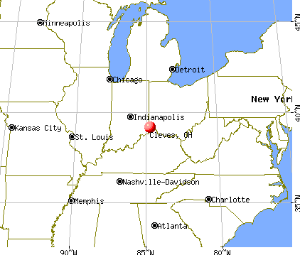 Cleves, Ohio map