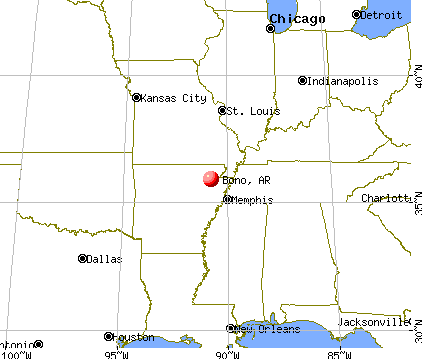 Bono, Arkansas map