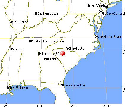 Whitmire, South Carolina map