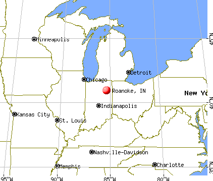 Roanoke, Indiana map