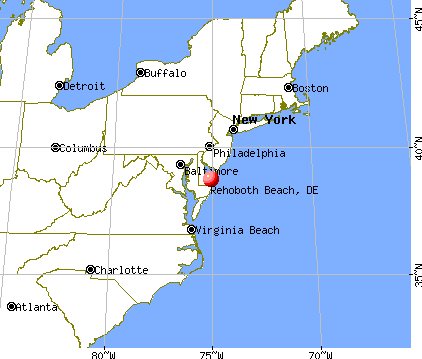 Rehoboth Beach, Delaware map