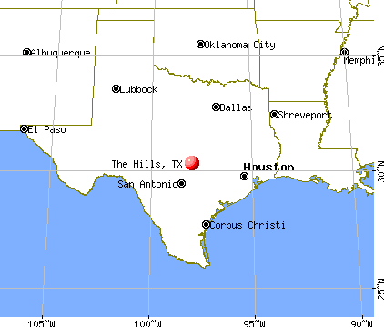 The Hills, Texas map