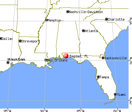 Bagdad, Florida map